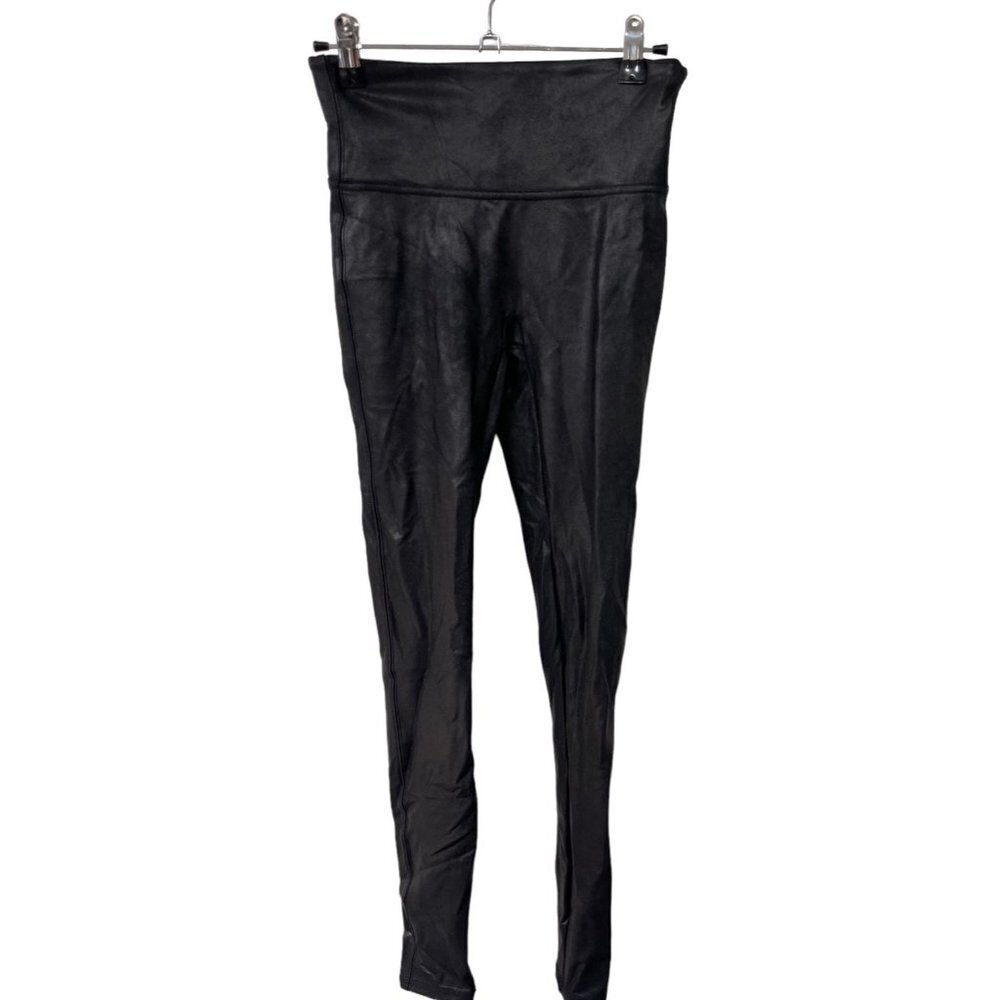 SPANX Faux Leather Black Leggings Black Size Small